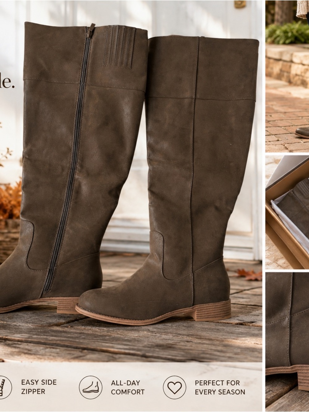 Eloquii Elements Wide Calf Riding Boots 🍂 Dark Brown Sz 10W